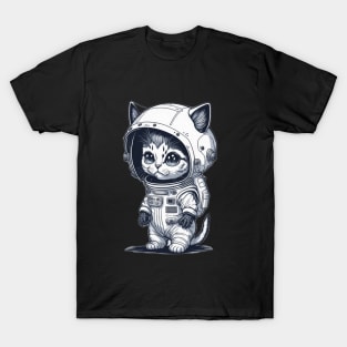 Purrfectly Out of This World: A Cat in a Spacesuit T-Shirt